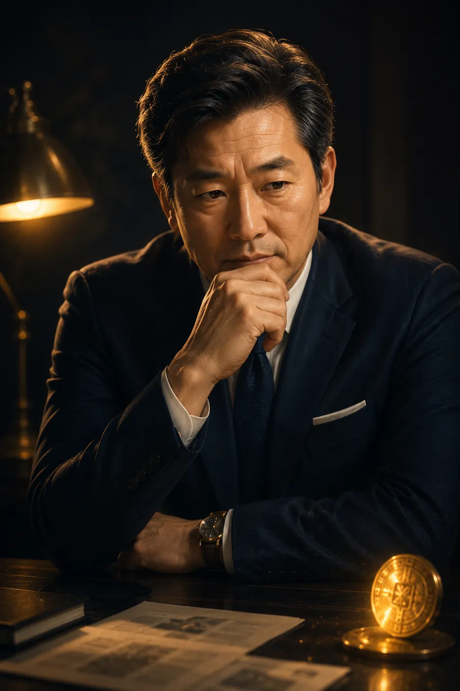 중대한 결정을 앞두고 홀로 고민하는 경영자